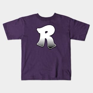 Letter R - White / Grey fade Kids T-Shirt